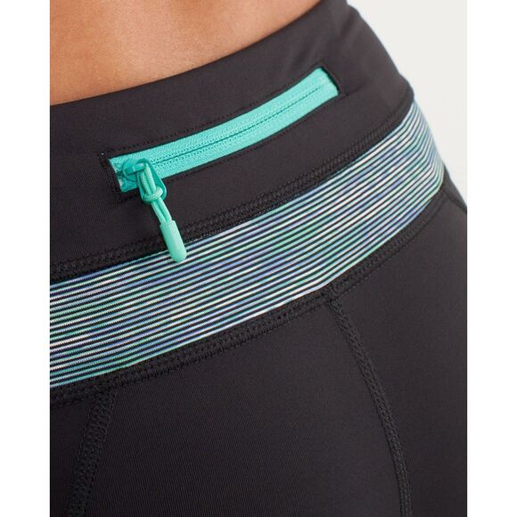 LULULEMON Inspire Crop II Dark Gray Turquoise Running Leggings Size 4 - Picture 3 of 13